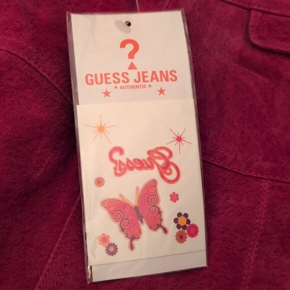 Guess Jeans Toddler Girl Vintage Hot Pink Leather‎ Skirt NWT Size 4T - Picture 4 of 7